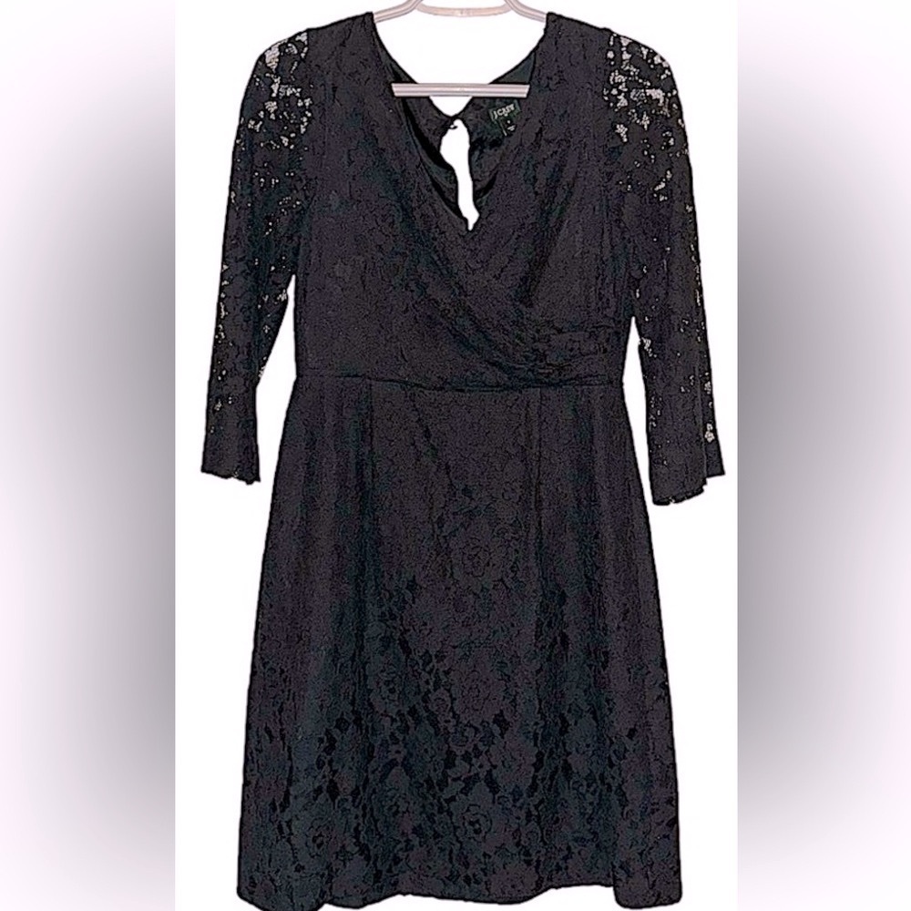 EUC J. Crew Black Lace Long Sleeve Dress